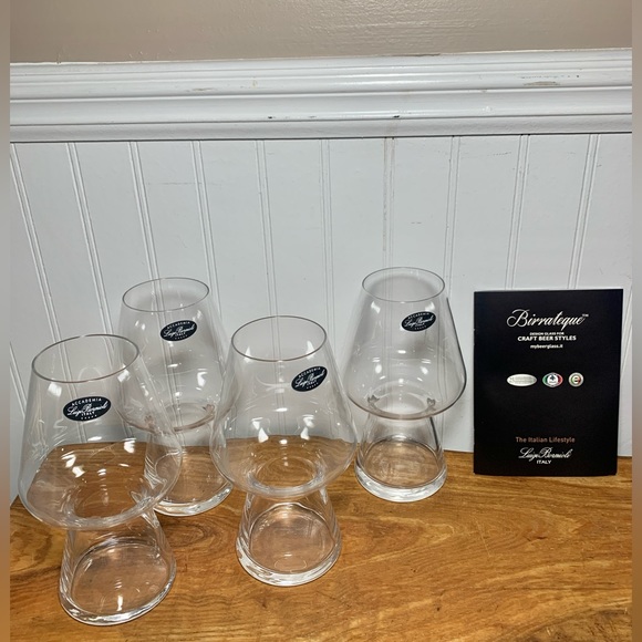 Set of 4 Luigi Bormioli Crystal Italian Beer Steins Glasses - Picture 1 of 4
